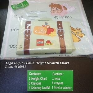 Lego Duplo - Child Height Growth Chart - Item: 4646931 - 2010 New In Bag- Unopen